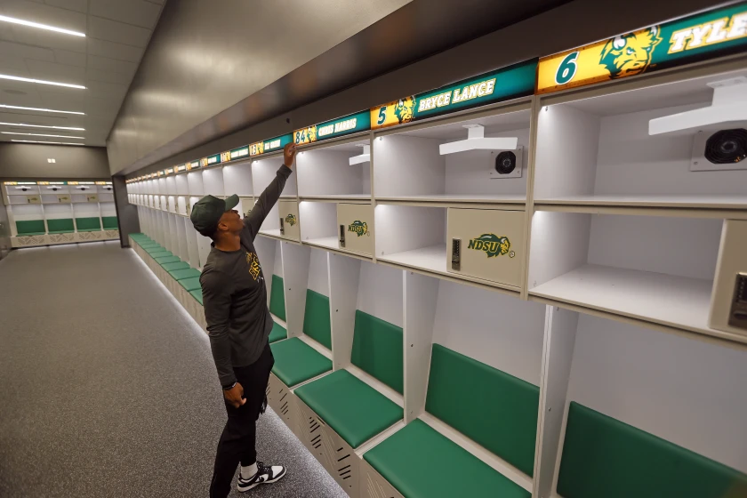 Bison athletics unveils completed wish list in football indoor facility